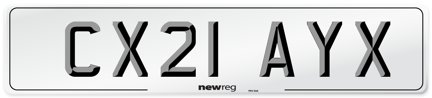 CX21 AYX Number Plate from New Reg